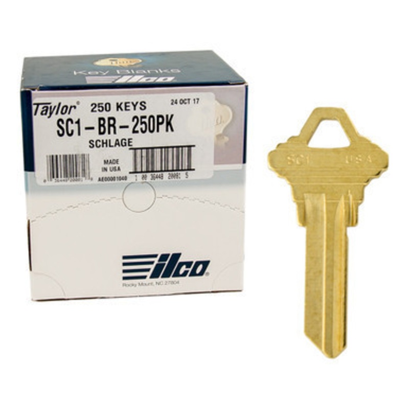 Ilco Schlage SC1 1145 Residential Key Blank – Brass – 250 Pack