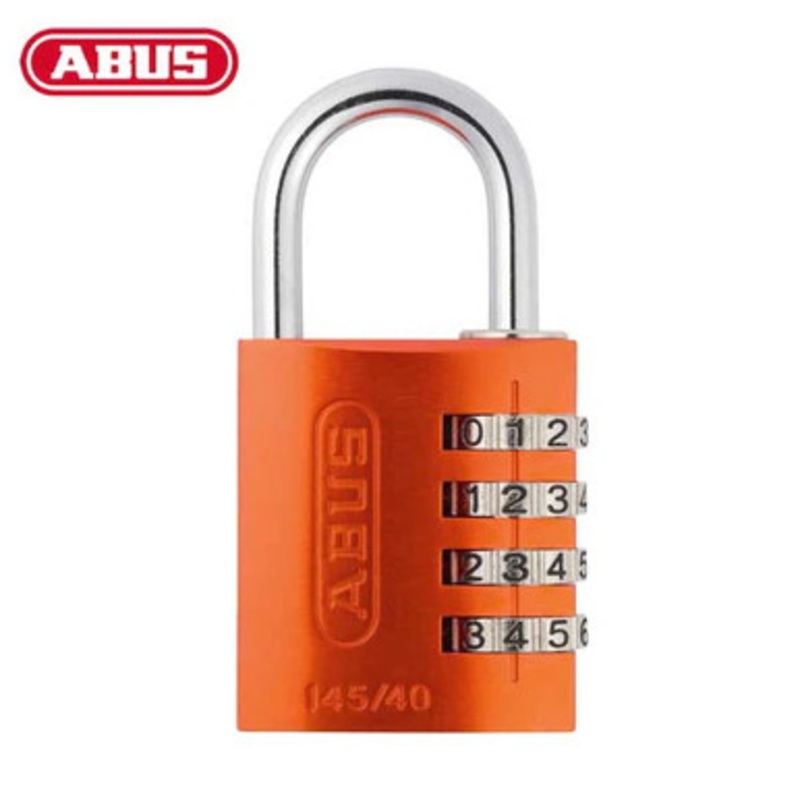 Abus – 145/40 C – Aluminum – 4-Dial Re-Settable Padlock – Orange