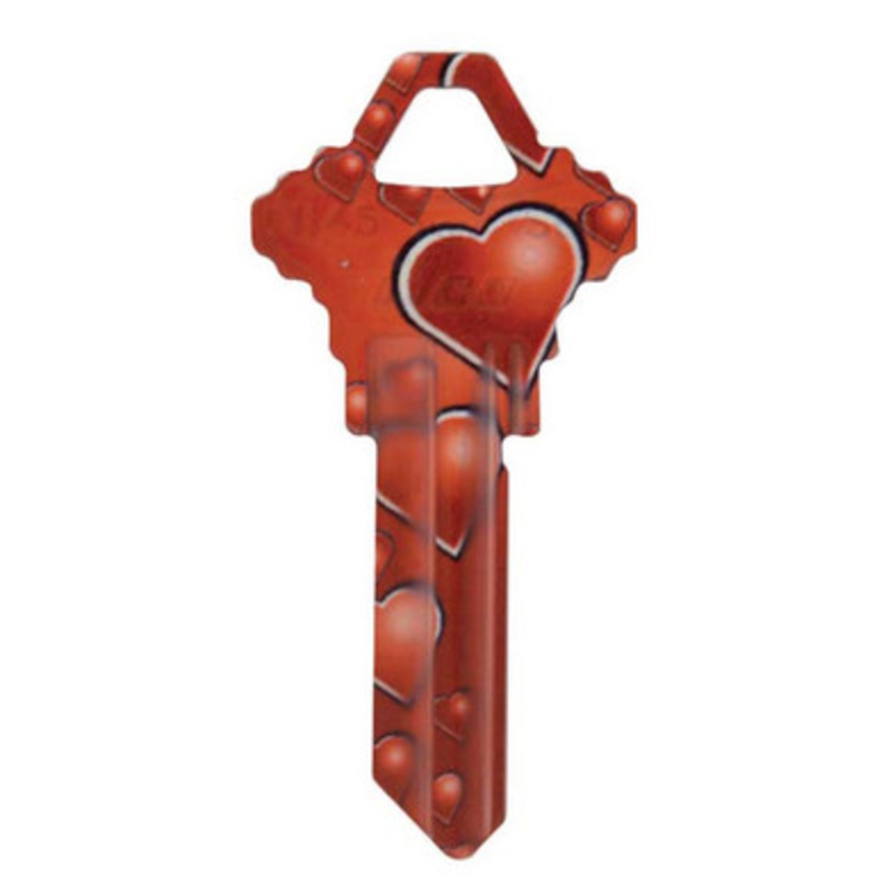 ILCO SC1 HEART Print Personalized Key, Pack of 10