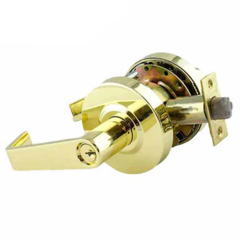 Kenaurd Commercial Lever Set Handle – 2-3/4 Standard Backset – Polished Brass – Entrance – Grade 2