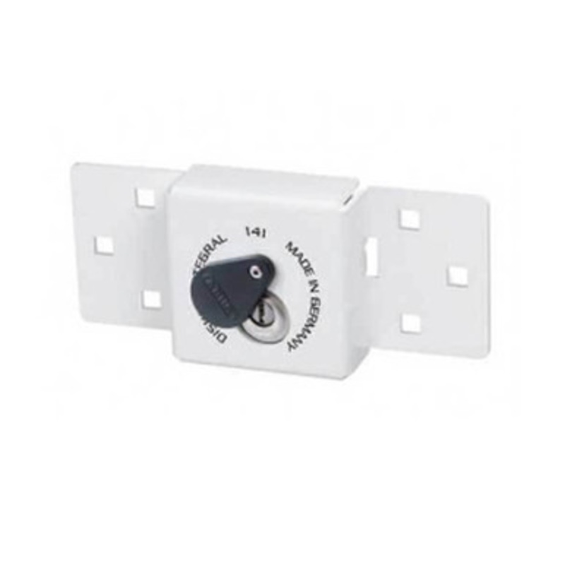 ABUS – 141/200 C – DISKUS INTEGRAL VAN HASP TRUCK LOCK WITH 26/70 PADLOCK – WHITE