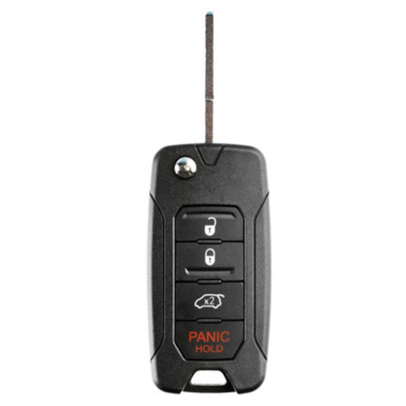 Keyless2Go Jeep, Fiat 4 Button Flip Key 2ADFTFI5AM433TX, FI5-AM433TX, 433 MHz – Premium Aftermarket