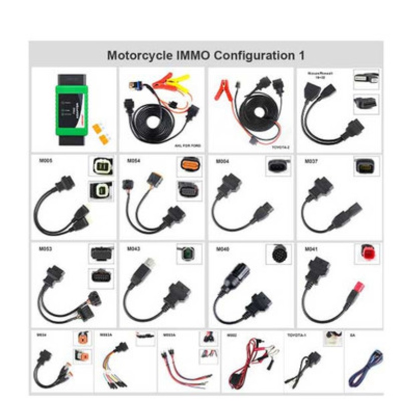 OBDStar – MOTO IMMO Kit – Motorcycle Adapter Set For KeyMaster And X300 Devices – Configuration 1 – FREE MOTO IMMO Software Function