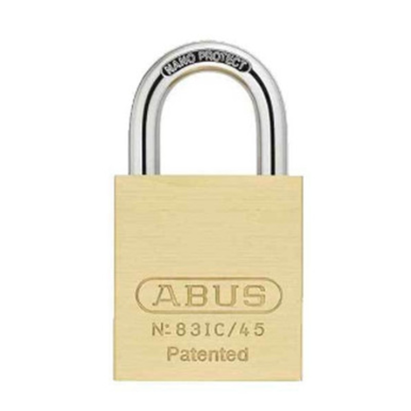 ABUS – 83IC/45 B – PREMIUM LOADED BRASS PADLOCK – S2 – SFIC INTERCHANGEABLE CORE – 1-27/32 WIDTH – 3 SHACKLE