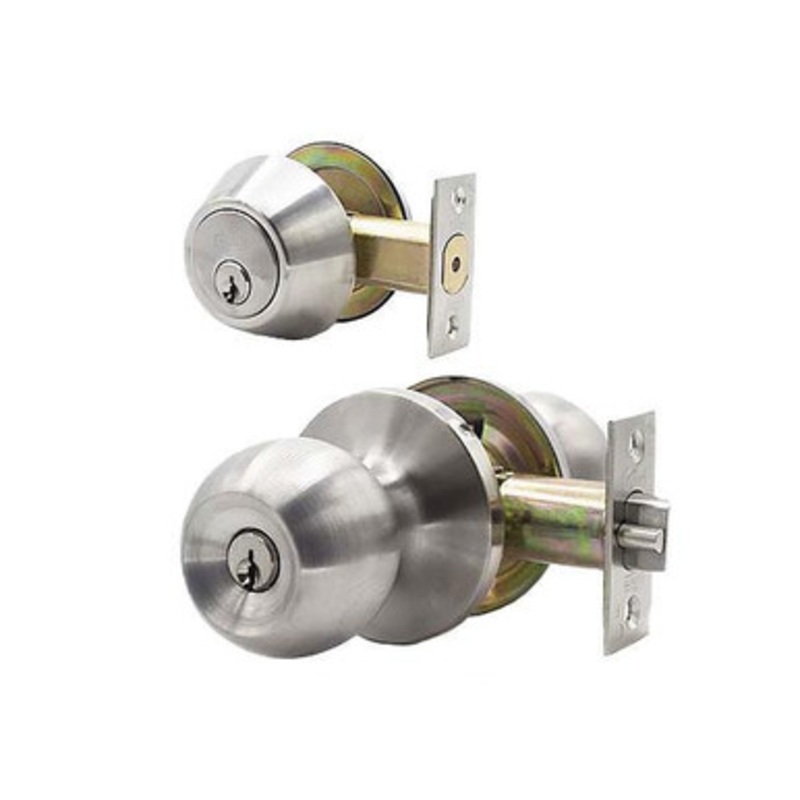 DeGuard Premium Combo Lockset – Knob & Deadbolt – Entrance – Stainless Steel – Retail Packaging – SC1 (or KW1) – Grade 3