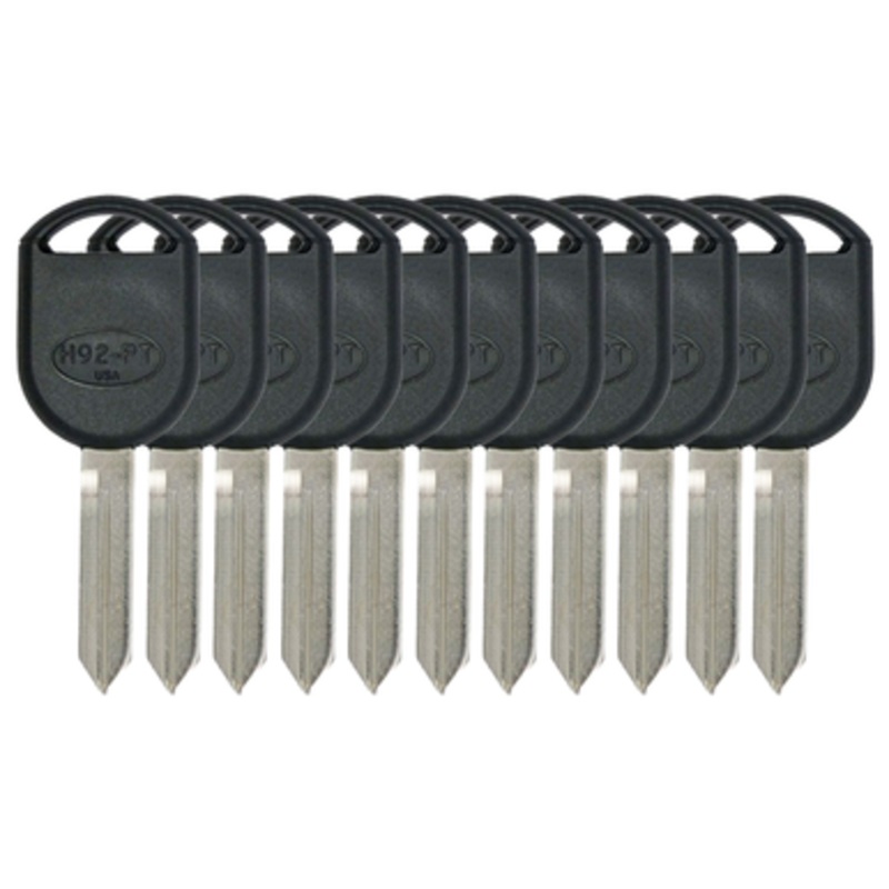 Ford, Lincoln, Mercury & Mazda H92PT Transponder Key, OE Chip – 4D-63 80-Bit – 10 Pack