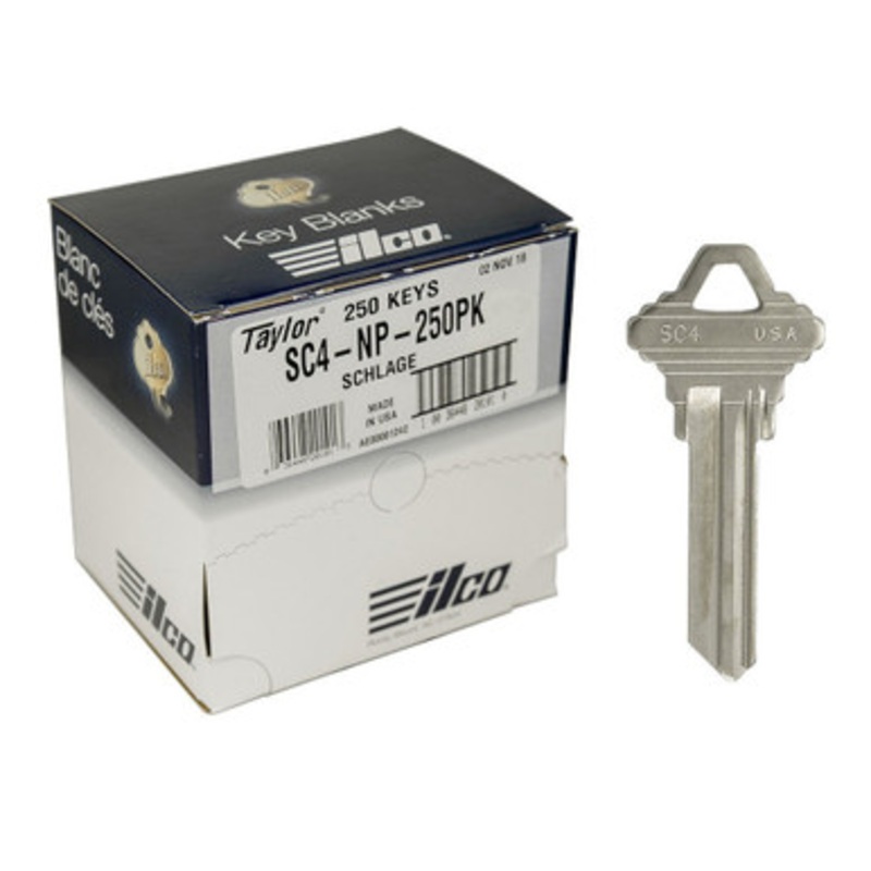 ILCO SC4 Metal Key Blank – Nickle Plated Brass – 250 Pack