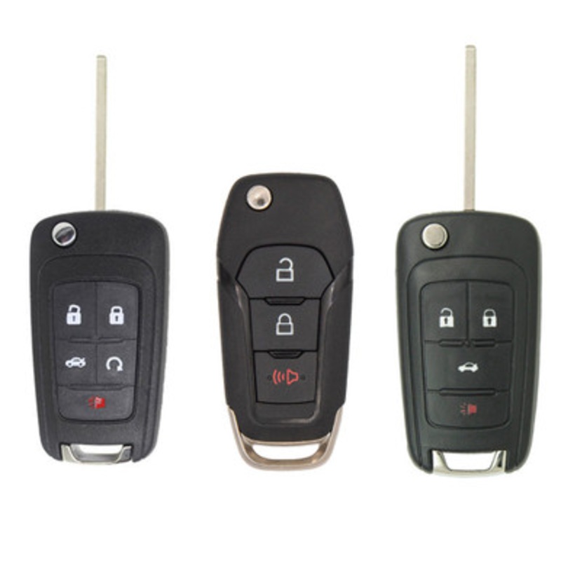 Keyless2Go Remote Flip Key Replacement Bundle for GM and Ford Vehicles