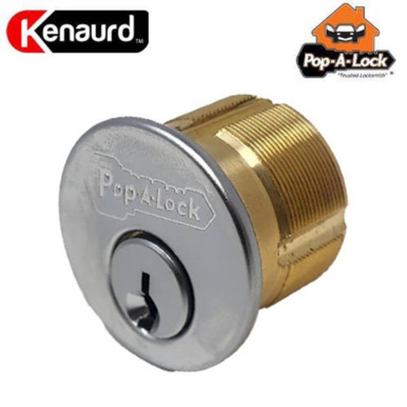 POP-A-LOCK Branded Premium SC1 Mortise Cylinder w/ Phone Number, 1, 26D, Satin Chrome, New