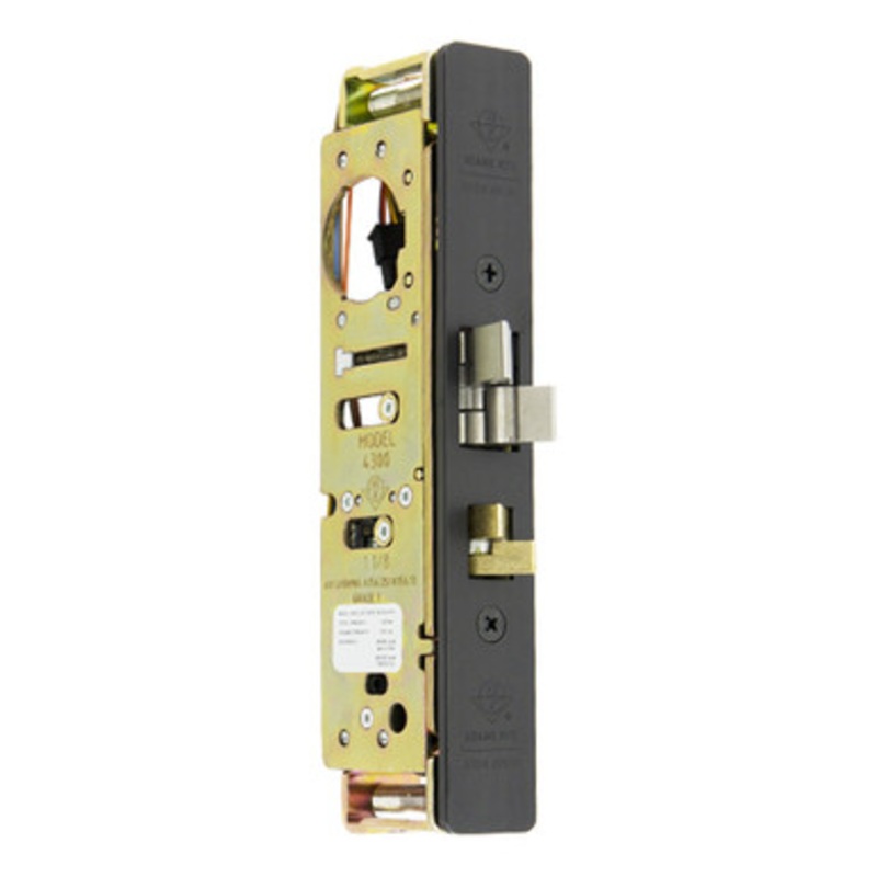 Adams Rite Steel Hawk 4300 Electrified Deadlatch, 31/32 Backset, No Monitoring, Surface Mount, Flat/Standard Jamb – Black Anodized