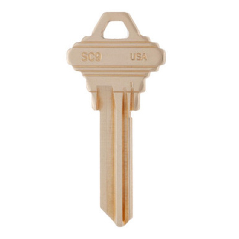 ILCO A1145E SC9 Metal Key Blank –  Brass – 50 Pack
