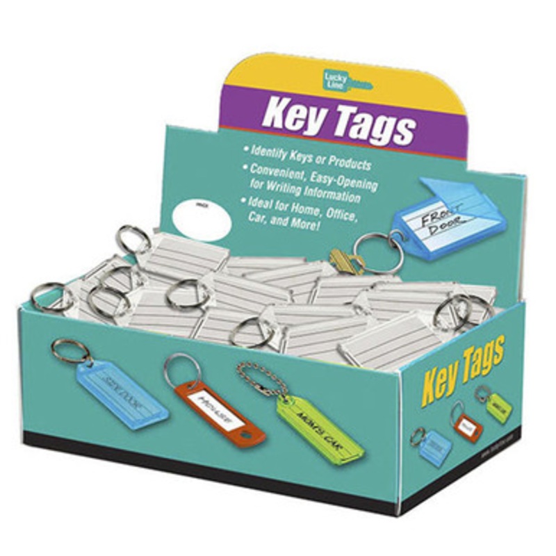 Lucky Line Extra Strength Key Tag with Split Ring CLEAR – 100 Pcs – Display Box
