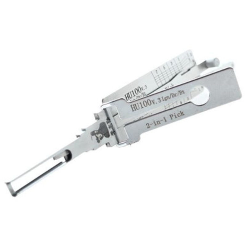Original Lishi HU100 GM (10 Cuts) 2-in-1 Pick – Ignition / Door / Trunk – Anti Glare