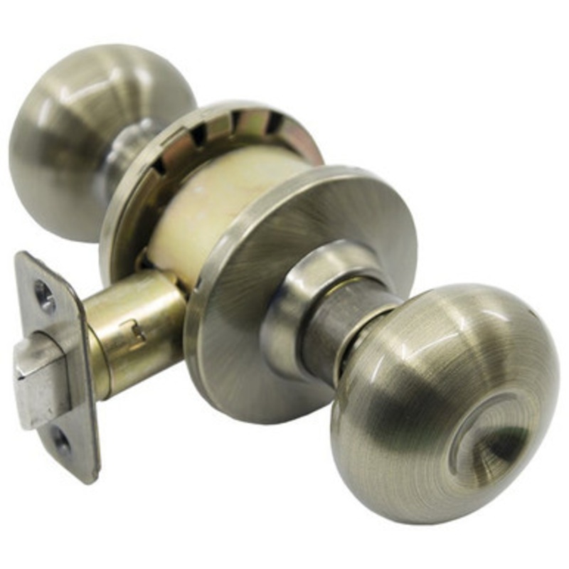 PLS K310P Grade 3 Plymouth Style Door Knob ADJ – PASSAGE – Satin Brass Oxidized US5