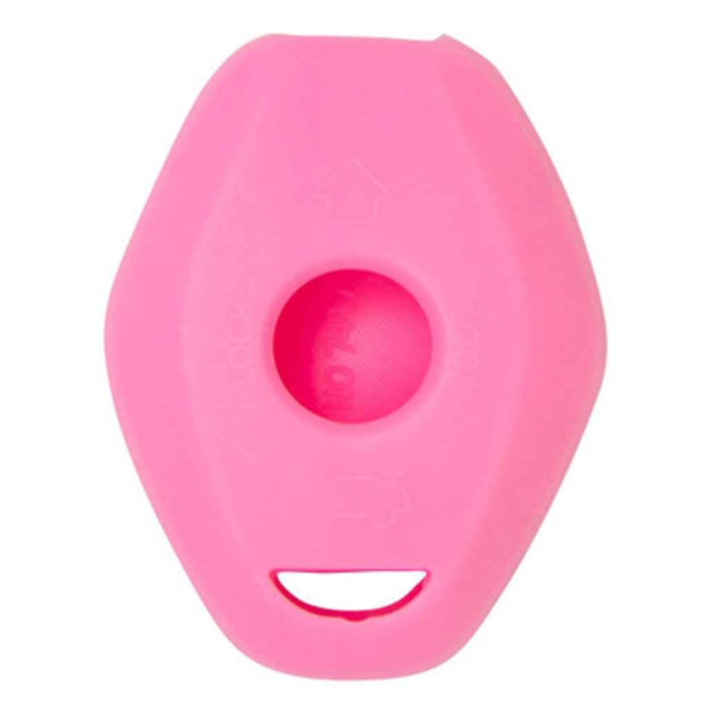 Replacement Silicone Jacket Keyless Remote Cover BMWJ33 for BMW 3 Button Remote Key FCC ID: LX8 FZV – Pink