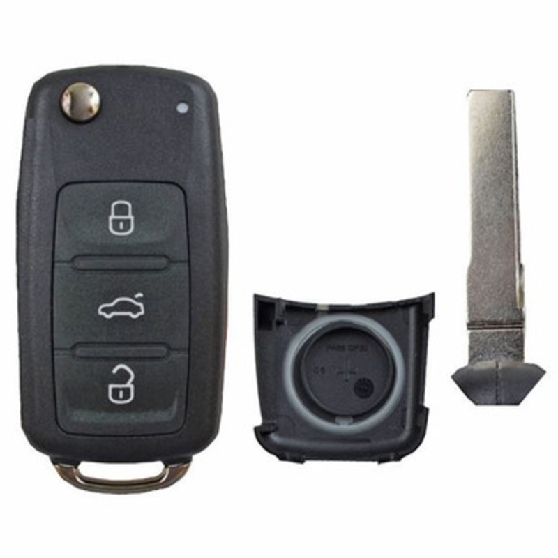 Volkswagen 4 Button Flip Key Replacement Case