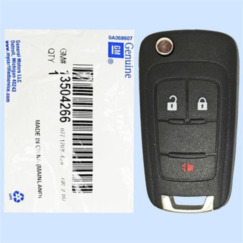 Chevrolet 3 Button Remote Head Key AVL-B01T1AC, 13504266 – New OEM