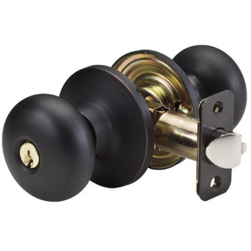 Master Lock BC0112PKA4 Biscuit Entry Door Knob KW1 – Entry – Grade 3 – Aged Bronze