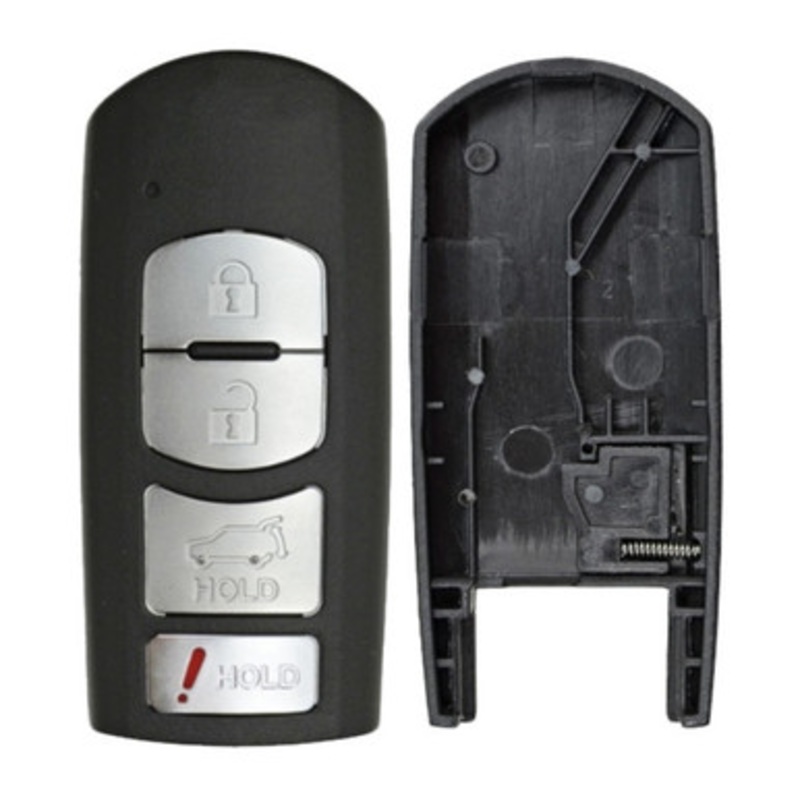 Mazda 4 Button Smart Key Replacement Case WAZSKE13D01, Case and Buttons Only – No Electronics