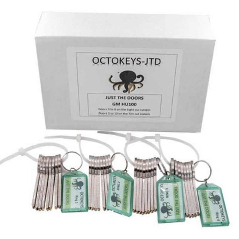 OCTOKEYS – JUST THE DOORS – GM 10 Cut Laser Keys To Unlock Doors – Try-out Set of 32 Keys