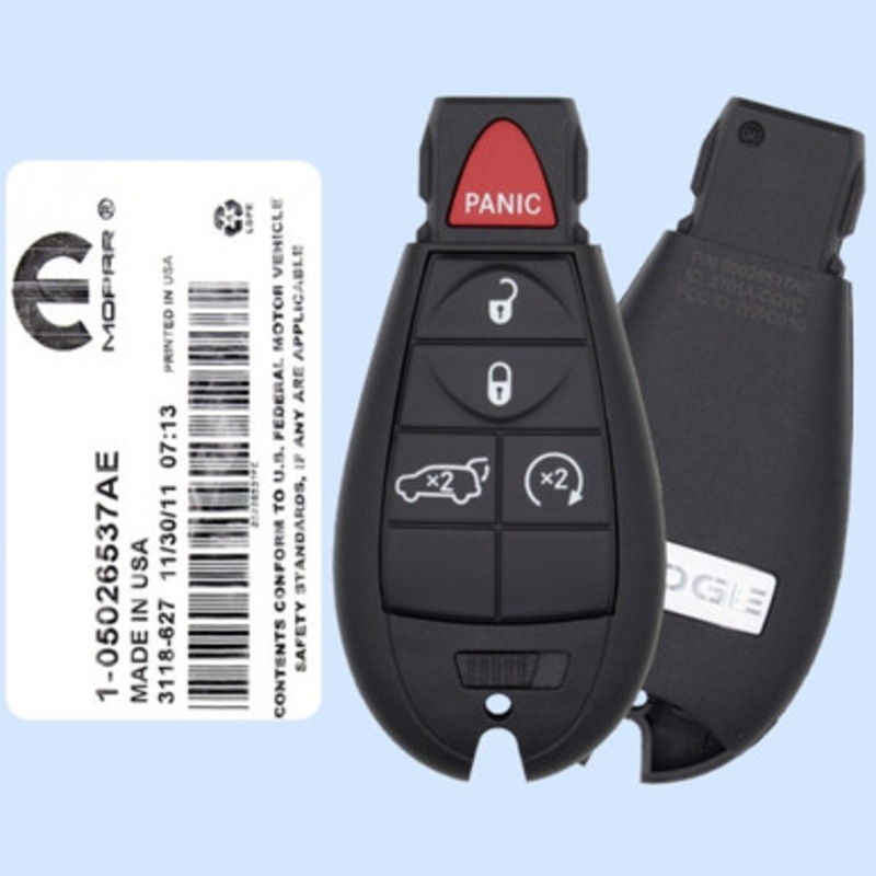 Dodge 5 Button Fobik Smart Key IYZ-C01C, 5026537, 433 MHz – New, OEM