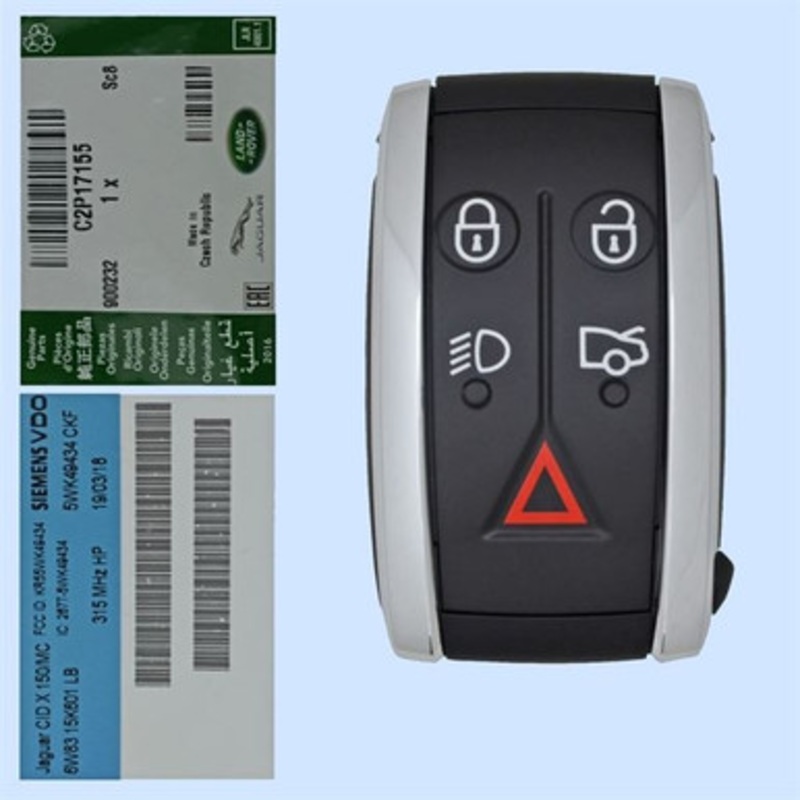Jaguar 5 Button Smart Key KR55WK49244, 6W83-15K601-LB, 315 MHz – New OEM