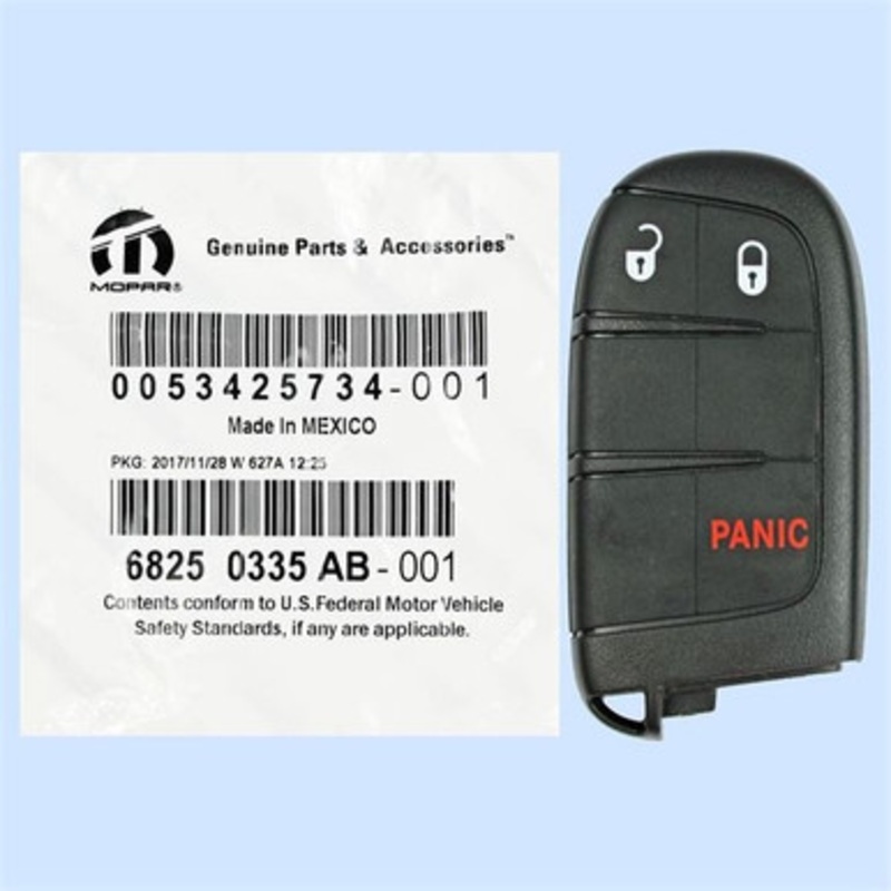 Jeep 3-Button Smart Key M3N-40821302 68250335AB 433 MHz, New OEM