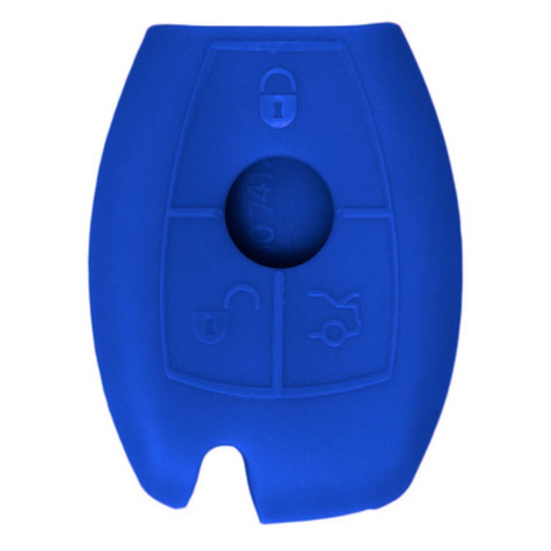 Replacement Silicone Jacket Keyless Remote Cover MRCDN13 for Mercedes 4 Button Remote Key FCC ID: IYZDC07 – Blue