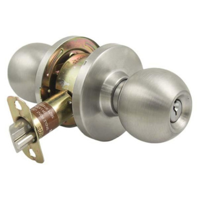 TELL PRO LINE K2080 Grade 2 Cylindrical Door Knob – Storeroom – KA4 – Stainless Steel 32D