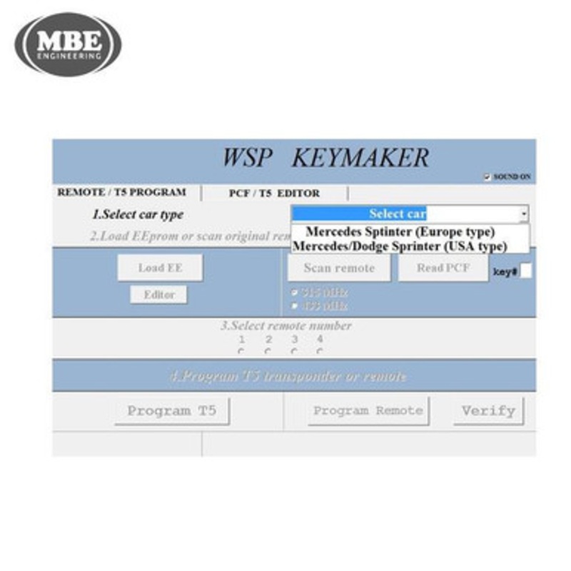 WSP Software Update (Sprinter W901-W902-W903-W904-W905) For KR55 Keymaker (Includes 2 Remotes)