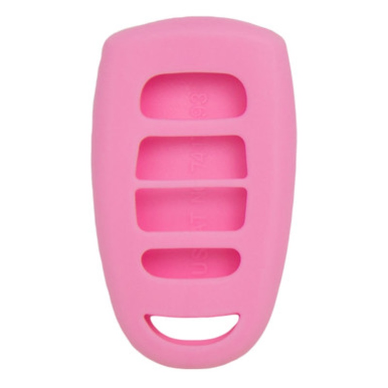 Replacement Silicone Jacket Keyless Remote Cover HYKIK34 for Kia 4 Button Remote FCC ID: SV3HMTX with Metal Ring – Pink