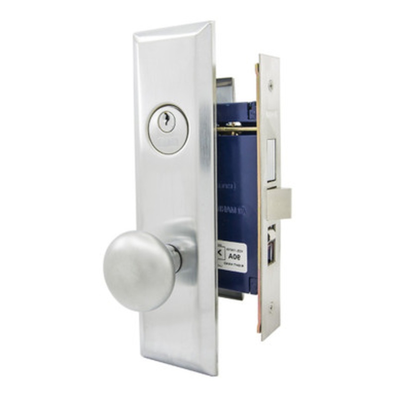 MARKS 114A Metro Series Mortise Apartment Knob Lockset HD – Entrance – 1-1/4 x 8 – Satin Chrome – Left Hand