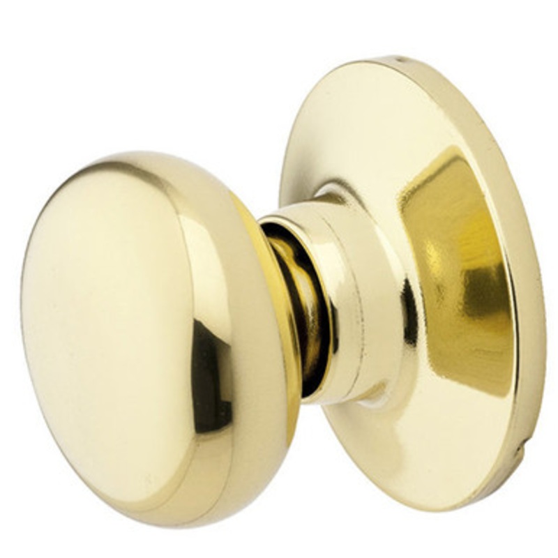 Master Lock BC0503BOX Biscuit Dummy Door Knob – Passage – Polished Brass