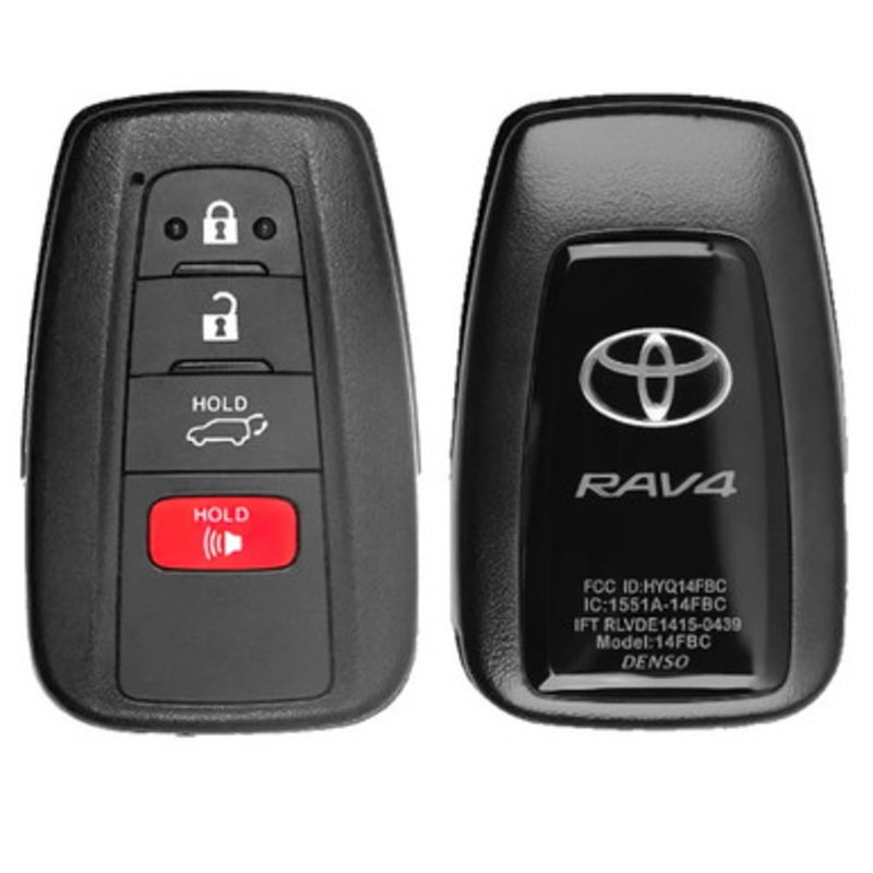 Toyota 4 Button Proximity Smart Key RAV4 Logo HYQ14FBC, 8990H-42250, 433 MHz – New, OEM