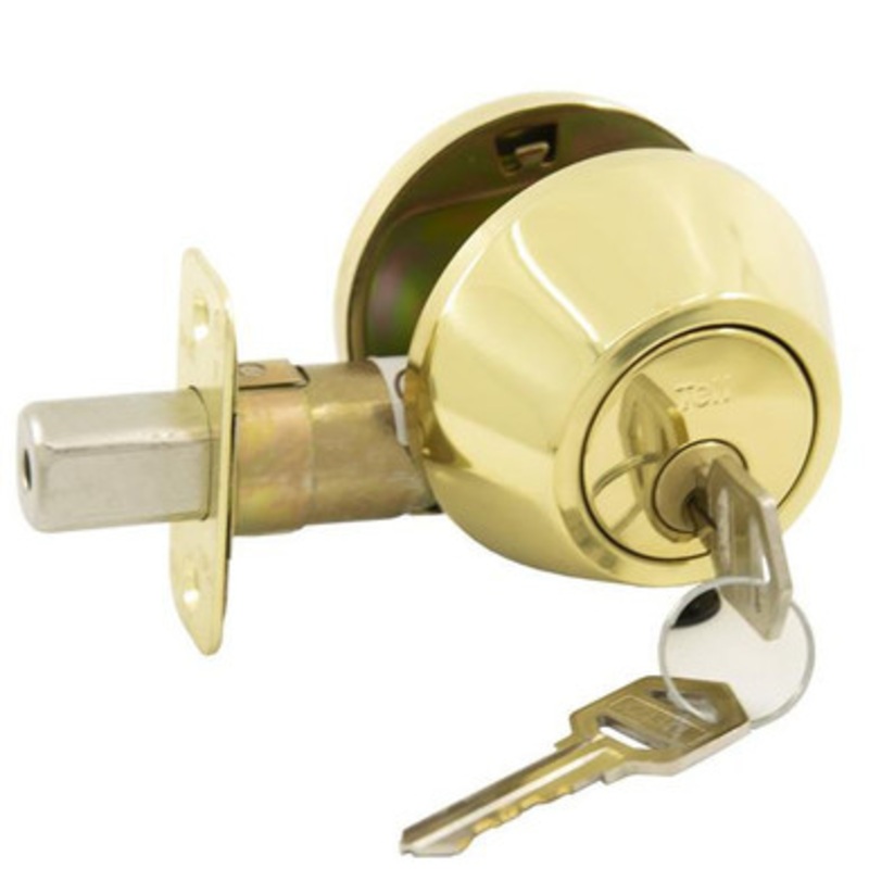 TELL PRO LINE DB3060 Grade 3 Single Cylinder Deadbolt K2 – KW1 – Bright Brass US3