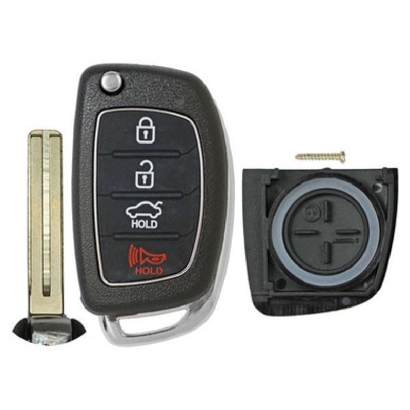 Hyundai 4 Button Flip Key Replacement Case