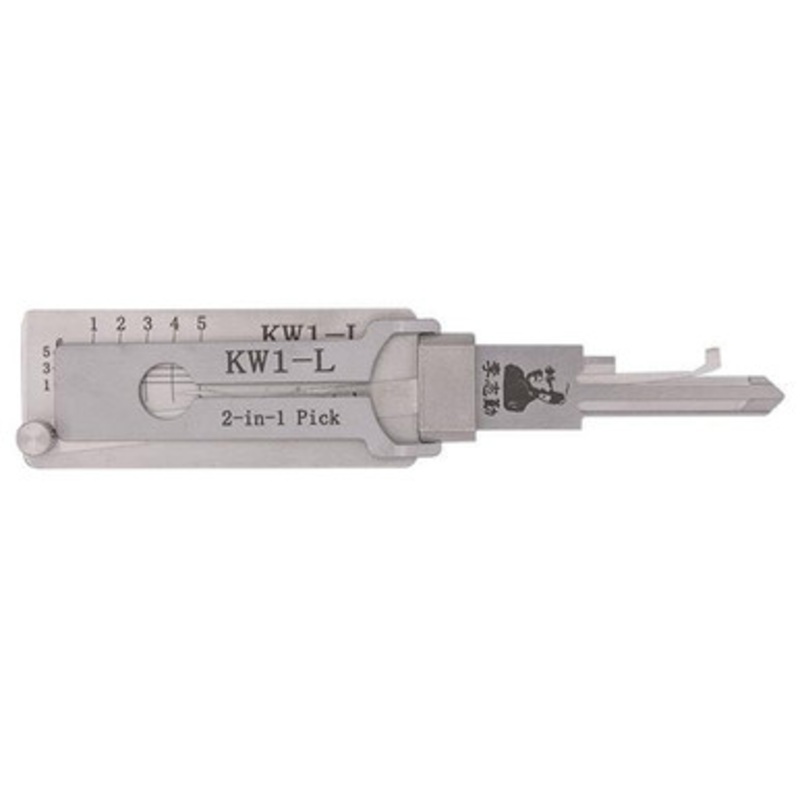 Original Lishi 2-in-1 Pick For KW1 With Reversed Reading Pane For Right Hand Hinged Doors And Lever Locks With Horizontal Lock Cylinders – Anti-Glare