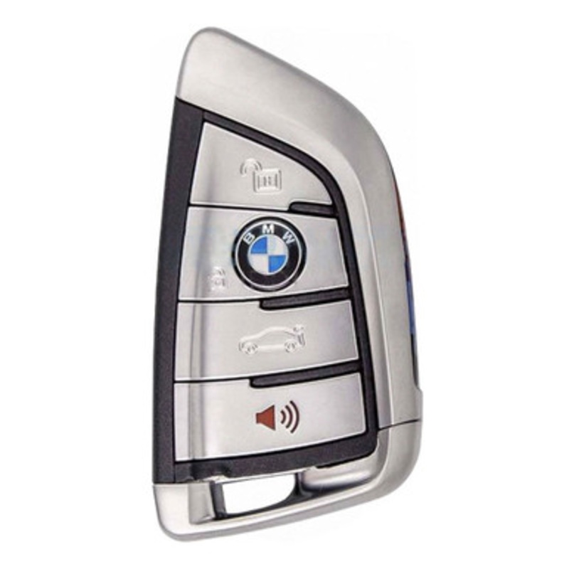 BMW 4 Button Chrome Trim Smart Key in NBGIDGNG1, 9337238-02, 433 MHz – Refurbished, Grade A