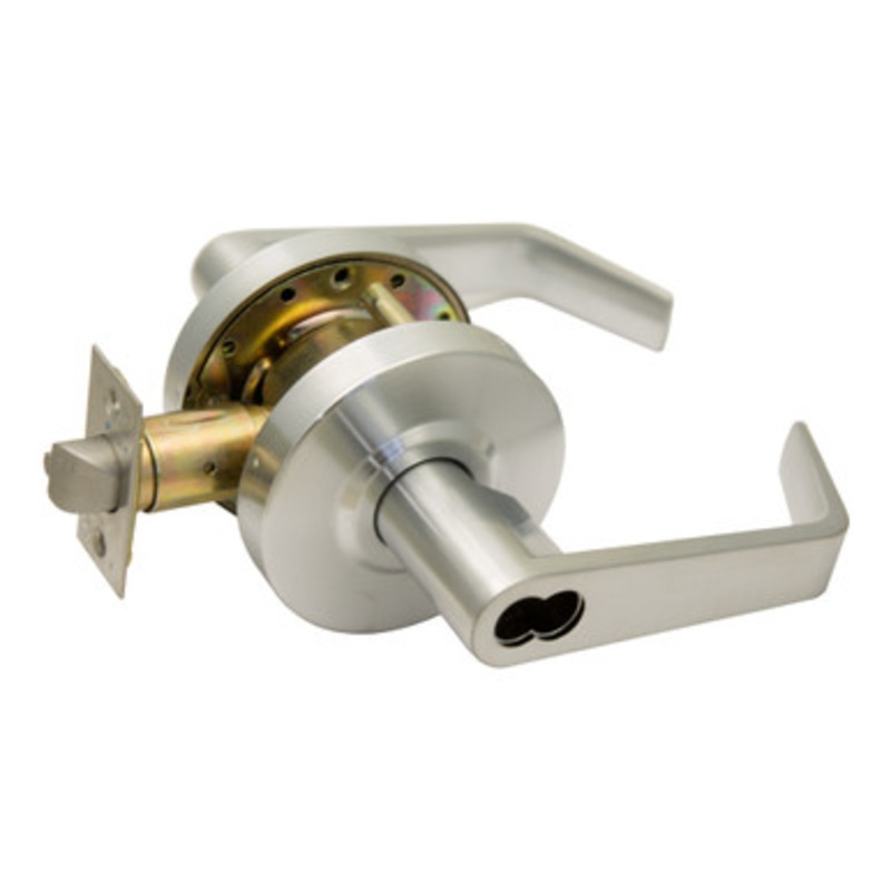 (LC2681 FW) PLS L253FW Grade 2 Door Lever 2-3/4 – Entry – IC – Satin Chrome 26D