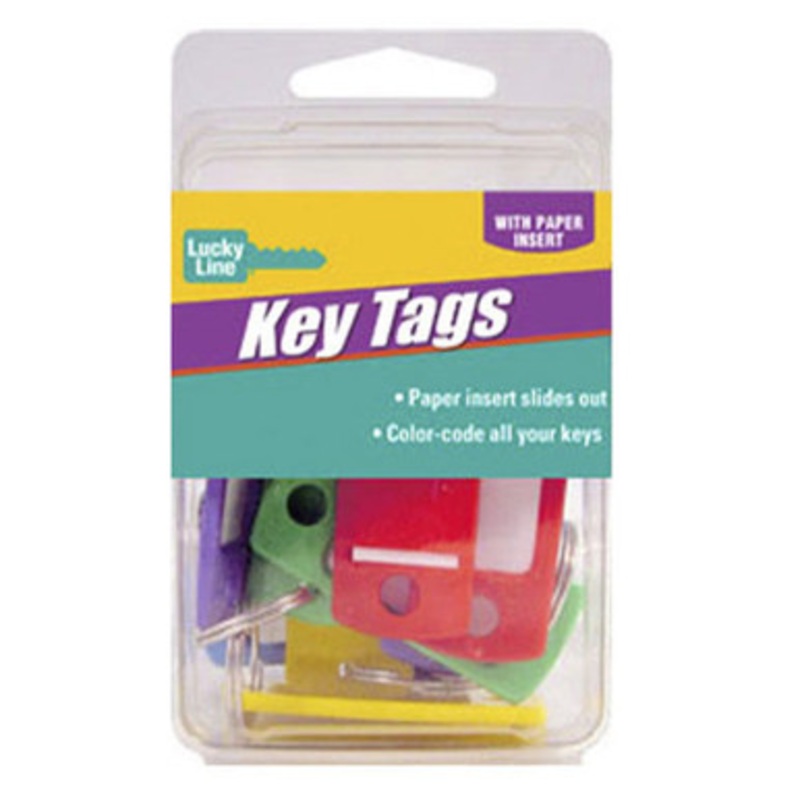 Lucky Line ID Key Tag with Ring  ASSORTED – 12 Pcs – CLAMSHELL