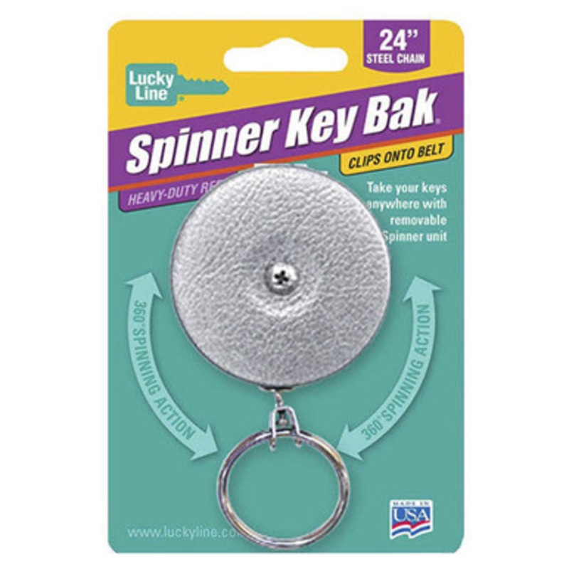Lucky Line SPINNER KEY BAK  Clip On Chrome – 1 Pcs – Carded