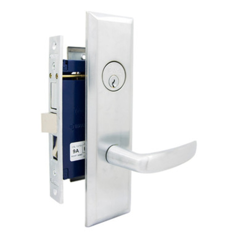 MARKS 9NY96A Mortise Lever Lockset New Yorker – Entrance – Satin Chrome – Right Hand