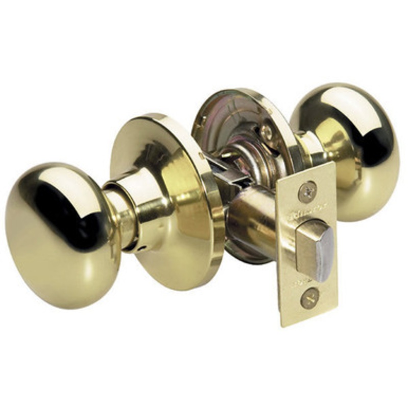 Master Lock BC0403BOX Biscuit Door Knob – Passage – Polished Brass