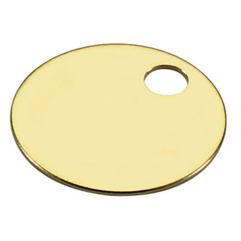 Lucky Line 260 1 Inch Solid Brass Tags – 100 Pcs – Display Box