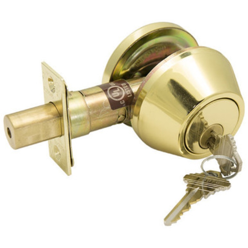 PLS DB260 Grade 2 Single Cylinder Deadbolt K2 – SC4 – Bright Brass US3