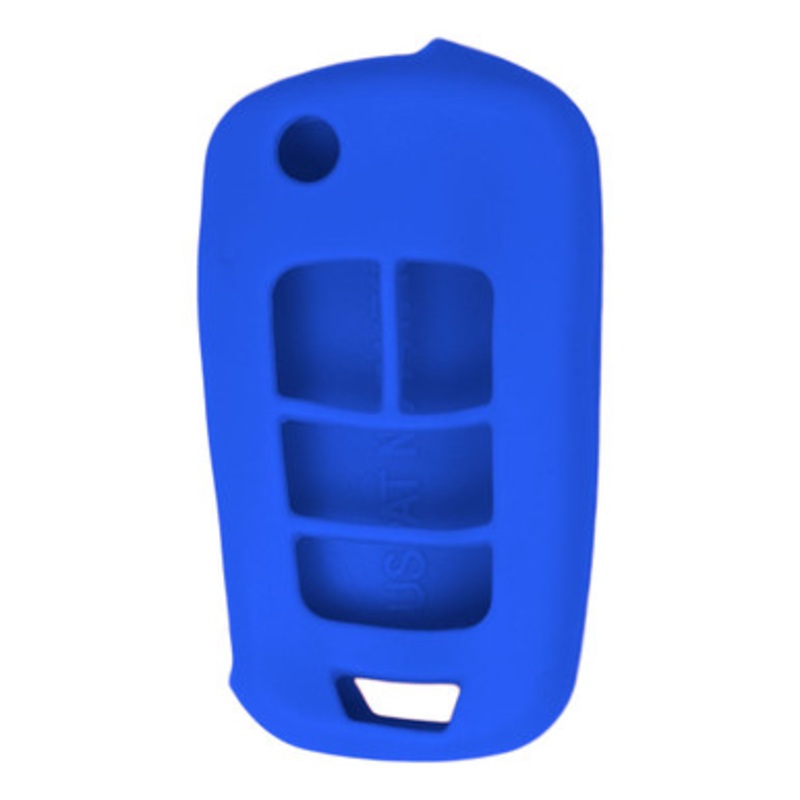 Replacement Silicone Jacket Keyless Remote Cover GMC95 for GM 5 Button Flip Remote Key FCC ID: OHT01060512 – Blue