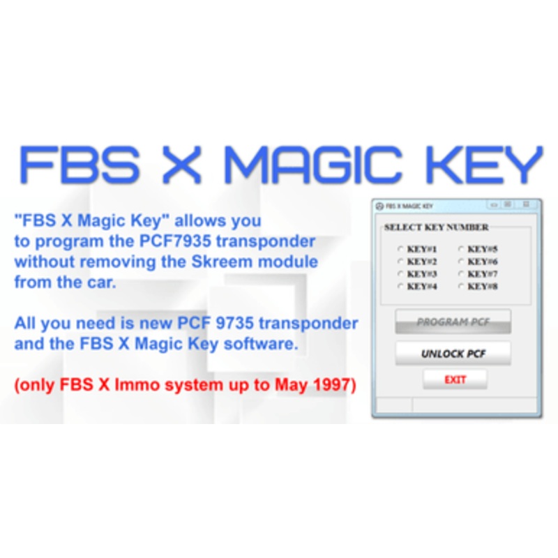 FBS X MAGIC KEY Software for Mercedes PCF7935 Transponders