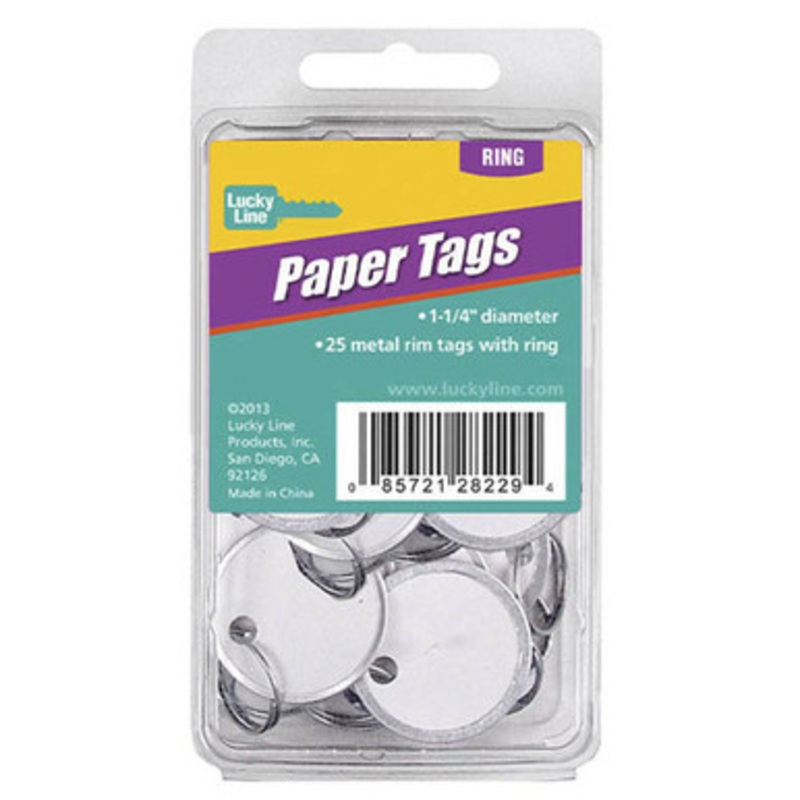 Lucky Line 1-1/4  Paper Tag With Ring – 25 Pcs – Clamshell