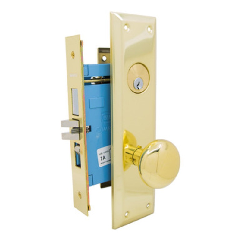 MARKS 71A Metro Mortise Entrance Knob Lockset – Entrance – 1-1/4 x 8 – Polished Brass – Right Hand