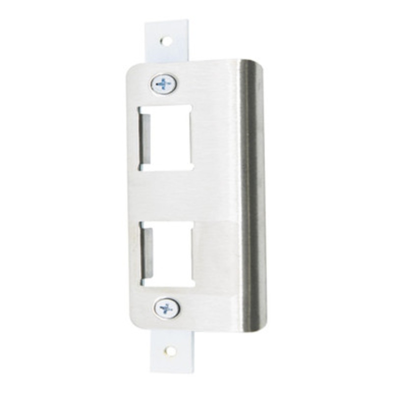 Adams Rite 4901 Deadlatch Strike, Flat, Long With Dust Box – Satin Stainless Steel